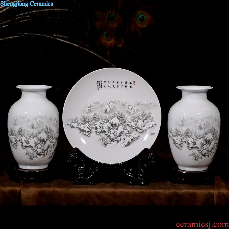 Jingdezhen ceramic youligong peach storage canister to place to live in the sitting room porch decoration