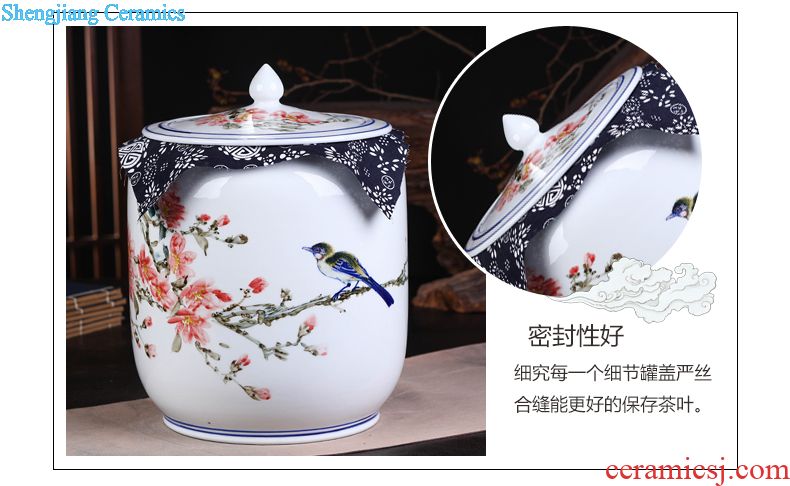 Jingdezhen ceramic vases, furnishing articles, general tank storage jar jar restoring ancient ways is blue and white porcelain antique hand-painted hand