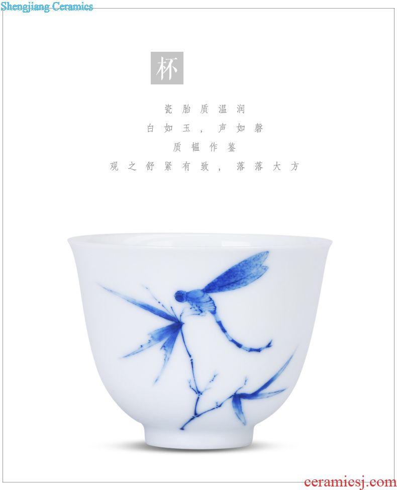 JingJun Jingdezhen ceramics Hand painted blue and white Sample tea cup kung fu tea cups