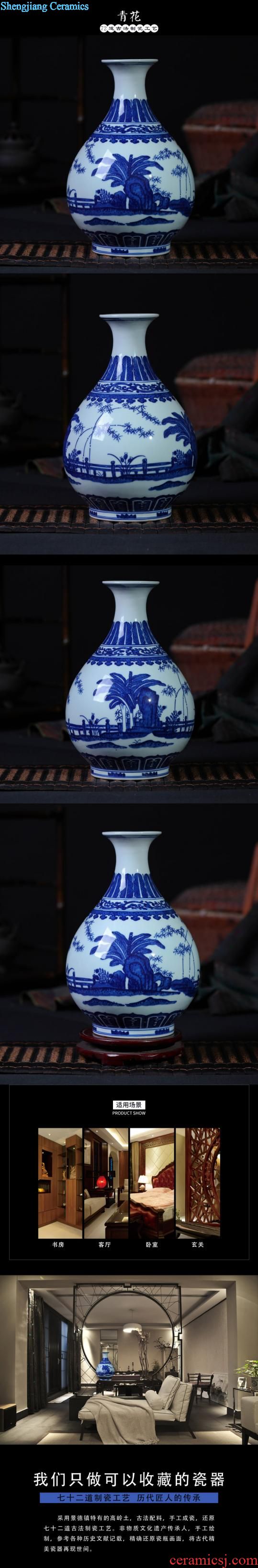 Jingdezhen ceramic arts and crafts flower arranging household act the role ofing is tasted the sitting room of Chinese style flower implement European vase TV ark furnishing articles