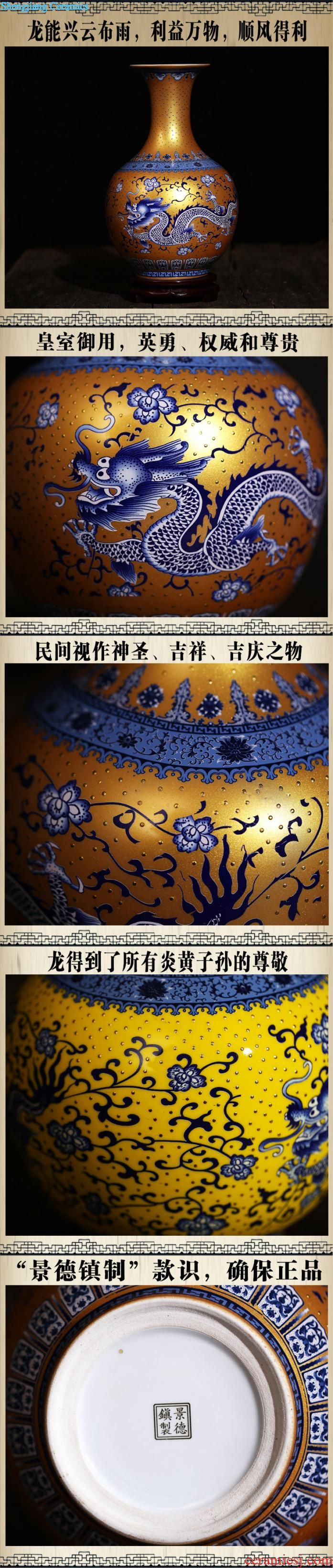 Jingdezhen ceramics glaze color insert small vase contemporary household adornment classical sitting room is contracted study furnishing articles