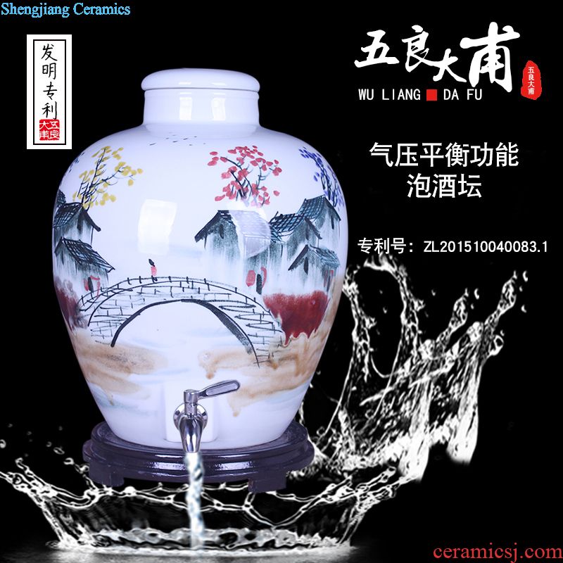 Medicine bottle bubble bottle with tap jingdezhen ceramic jars 10 jins 20 jins 30 kg bottle it sealed cans