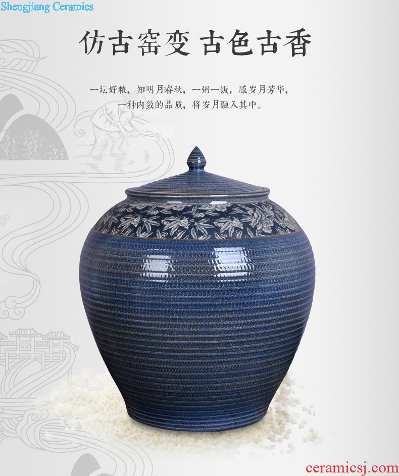 Jingdezhen ceramic jars 50 kg protoplasmic wine bottle it sealed jar of wine bottle wine jar can take leader