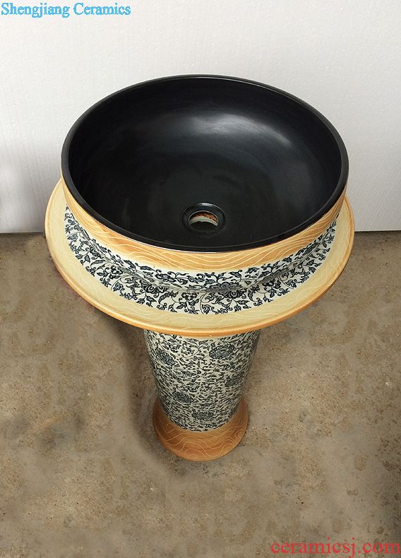 Jingdezhen JingYuXuan lotus pillar ceramic art basin waist drum broken bottom lavatory basin of wash basin