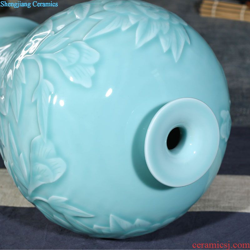 Jingdezhen ceramic vase brush pot new Chinese style decoration pen pen container handicraft furnishing articles home study office