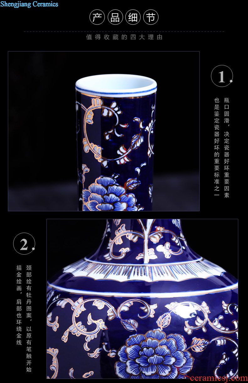 Master of jingdezhen ceramics hand-painted mesa cranes big vase vases, modern household crafts