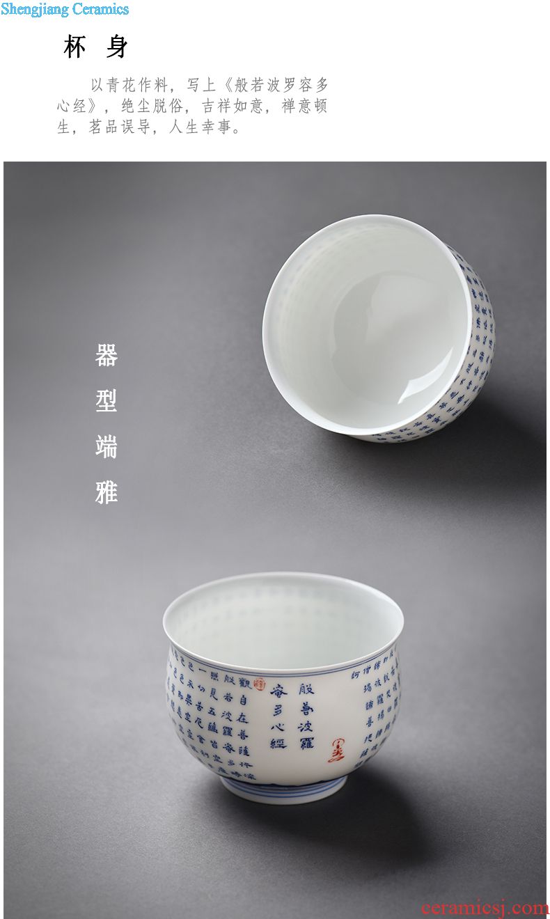 JingJun Jingdezhen ceramics hand-painted kung fu tea pot Blunt pot of tea tea pot of ink in the 1