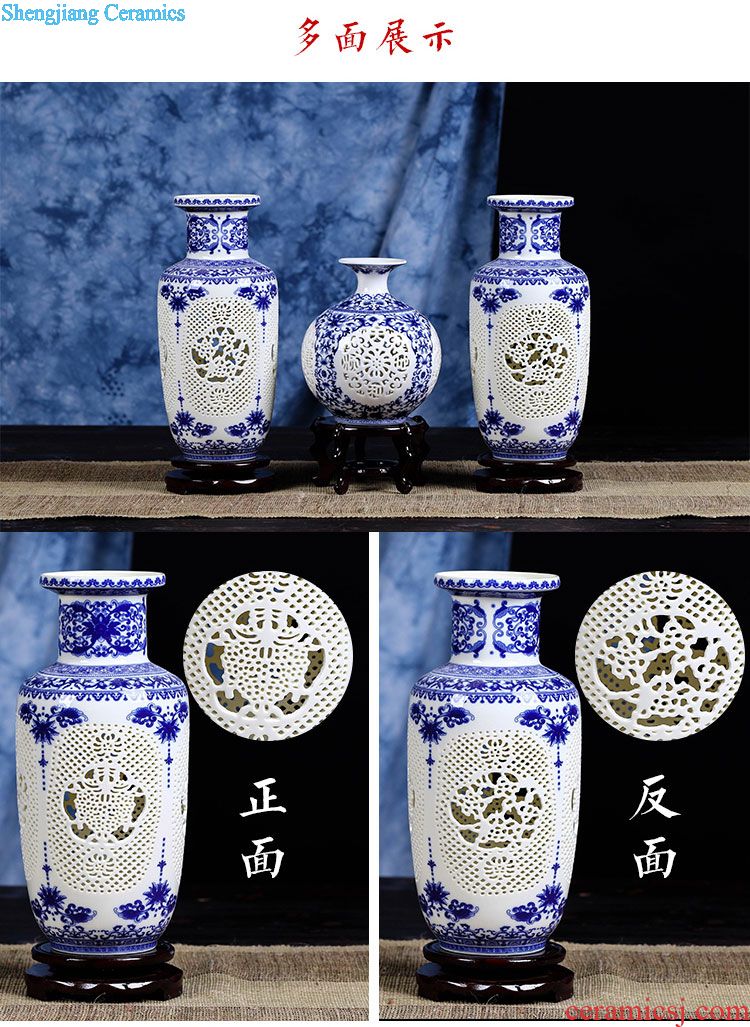 Jingdezhen large ceramic vase landing crafts decoration snow study furnishing articles classical fashion accessory