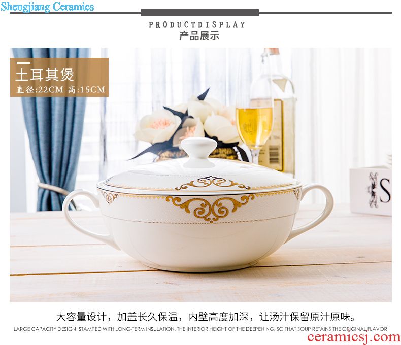 Suit the dishes household combined Chinese jingdezhen ceramic tableware and fresh dish bowl marriage housewarming gift set