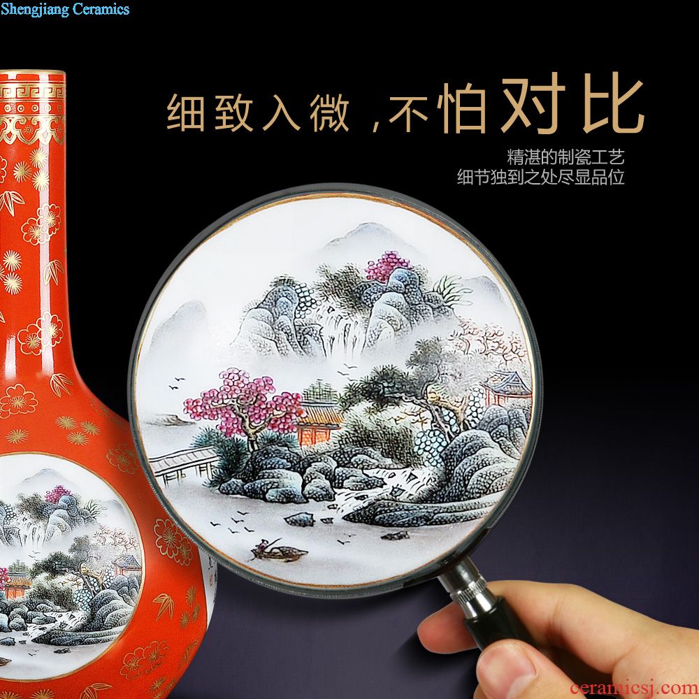 Furnishing articles imitation qing jingdezhen ceramics powder enamel colour vase 18 arhats home sitting room porch decoration