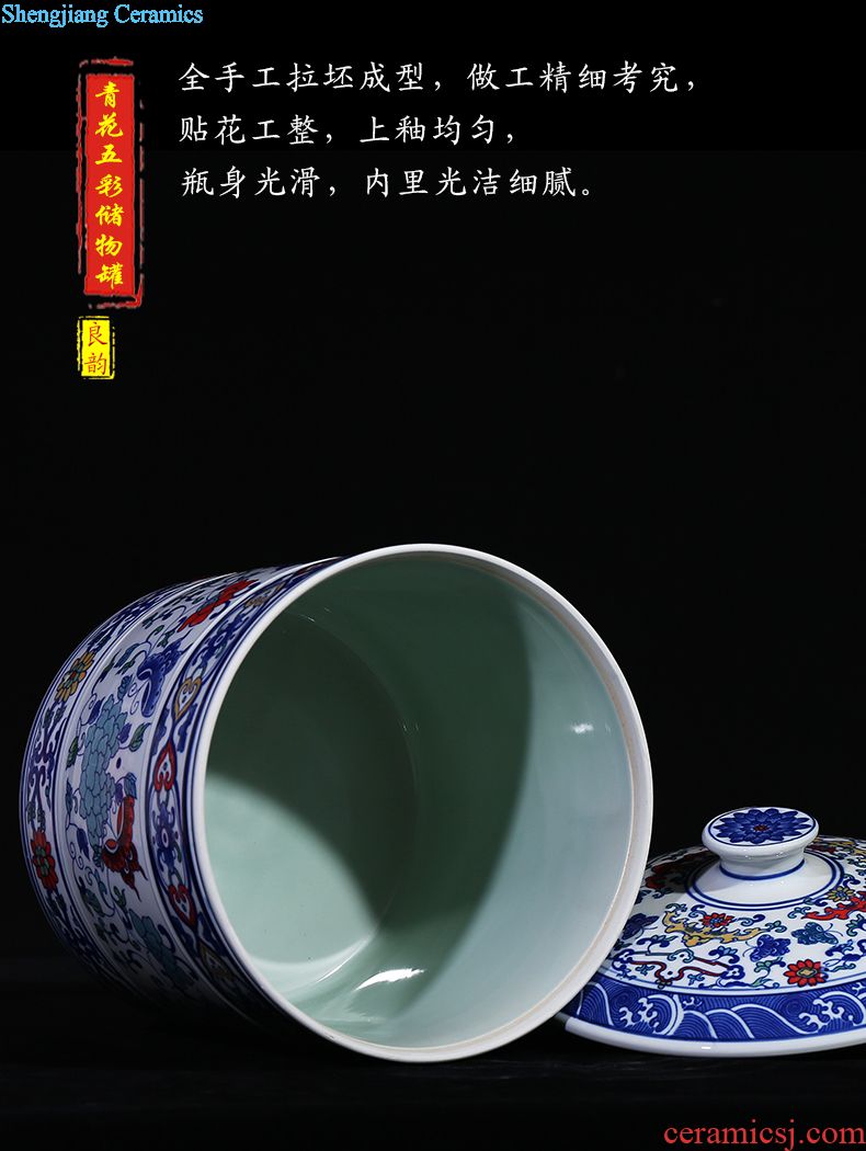 Jingdezhen ceramics gold glaze xi powder enamel vase vase wedding furnishing articles of handicraft of contemporary sitting room