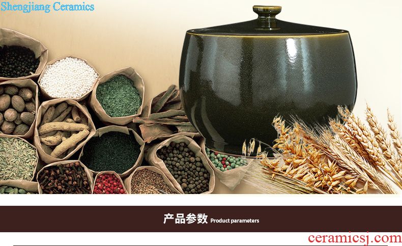 Jingdezhen ceramic jar it 10 jins 50 leading seal altar wine barrel bottle pot of household of the ancients
