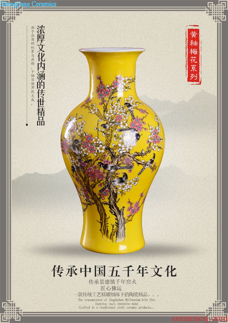 Insert jingdezhen ceramics vase famille rose fragrant lotus modern home sitting room adornment study simple furnishing articles