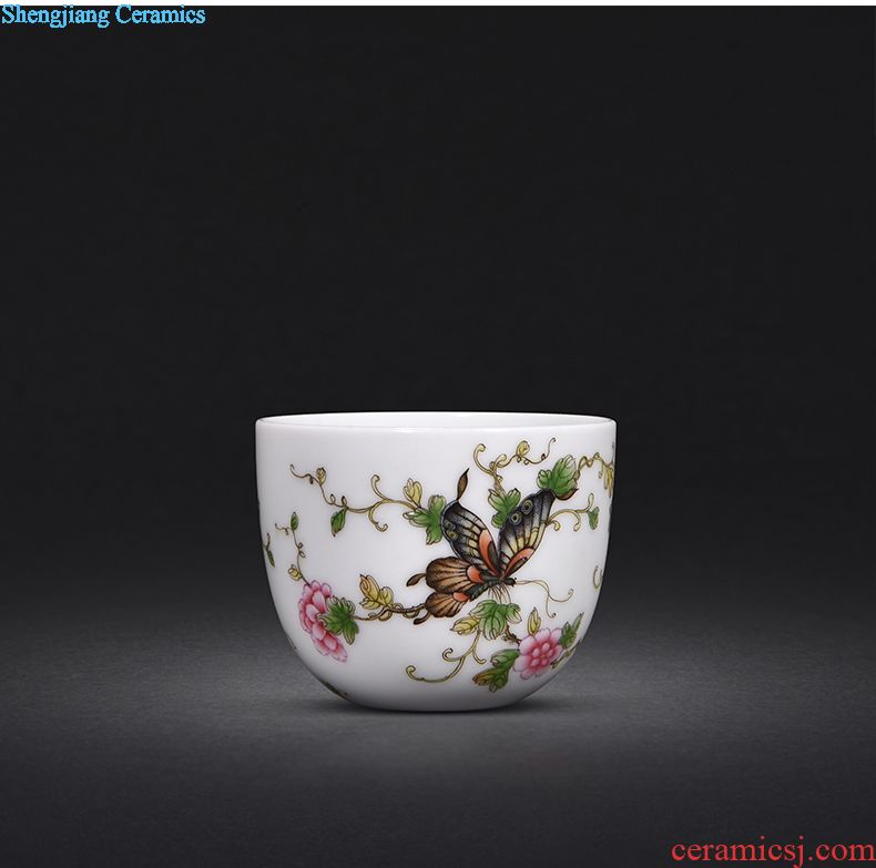 JingJun jingdezhen ceramic cups kung fu masters cup blue and white landscape hand-painted porcelain sample tea cup small hand cups