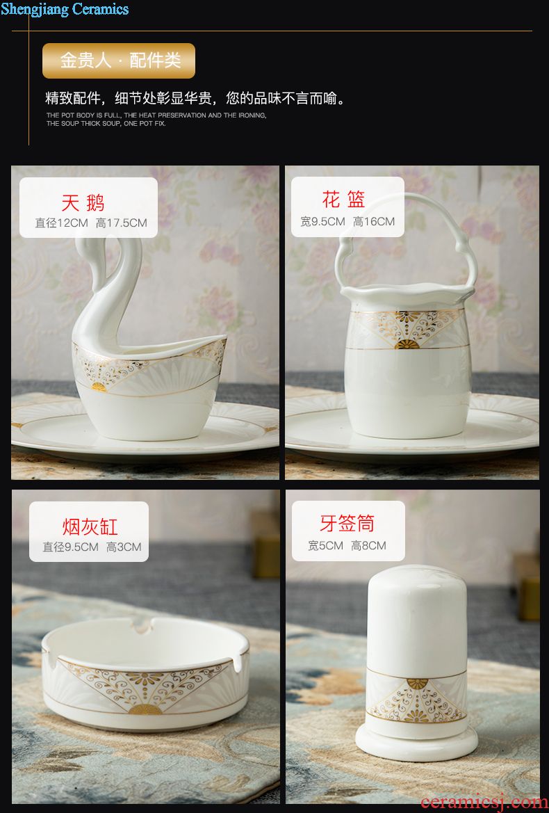 Dishes in the jingdezhen glaze temperature bone porcelain tableware bowl dish dish bowl household bone porcelain plate suit Chinese style