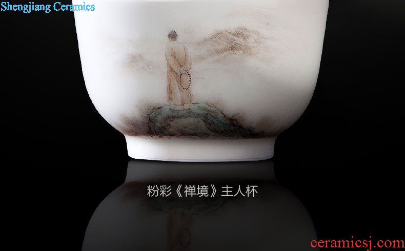 Holy big ceramic glaze porcelain figures at the end of the master kung fu tea cups sample tea cup tea cup all hand of jingdezhen tea service