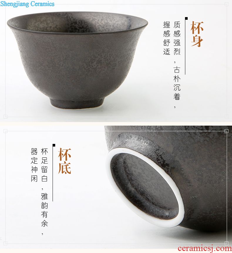 Three frequently metal glaze sample tea cup Jingdezhen ceramic kung fu tea set personal single cup size hand master cup