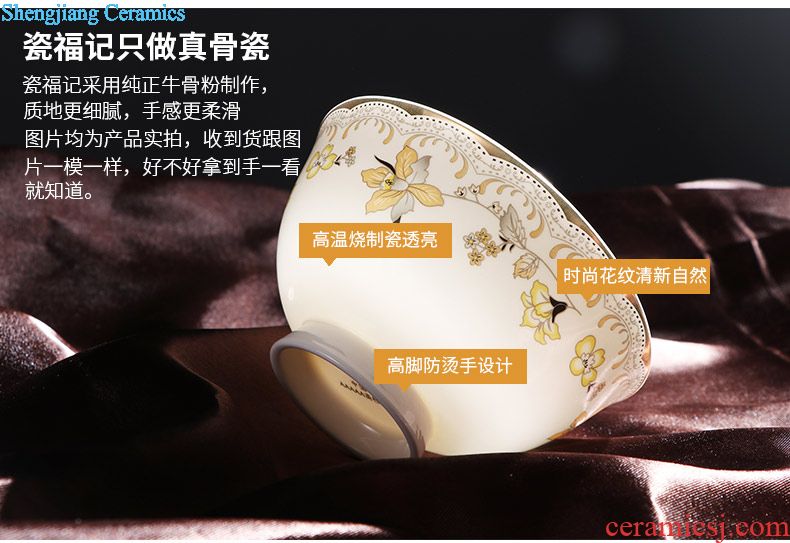 Dishes suit household of Chinese style of jingdezhen ceramic dishes household of Chinese style of high-grade gift set porcelain bowl chopsticks