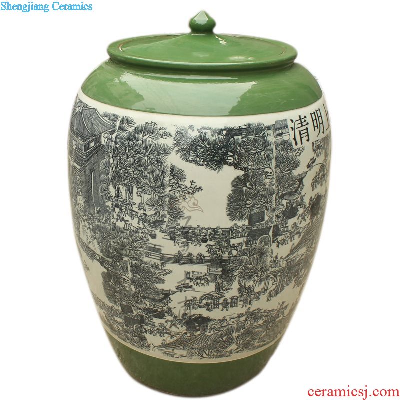 Archaize jars aged 50 kg big empty wine bottles of jingdezhen ceramic liquor it household sealing ceramic jar