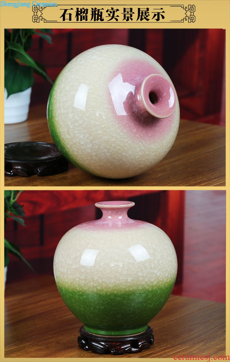 Jingdezhen ceramics hollow-out pastel floret bottle furnishing articles contemporary and contracted sitting room home decoration wedding gift