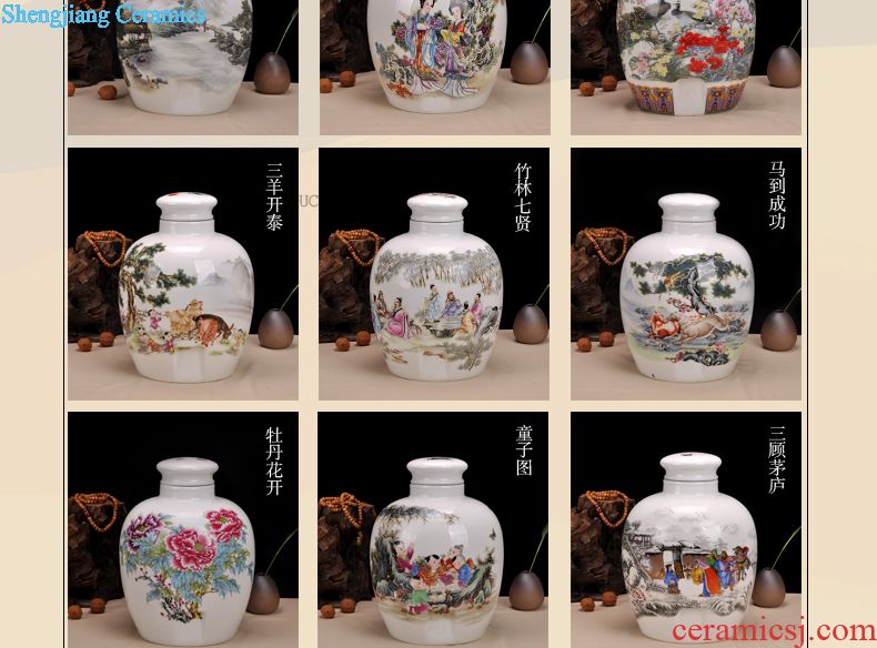 Jingdezhen ceramic jars vintage wine bottle hip bubble wine bottle 20 jins 30 jins 50 kg jar it barrel