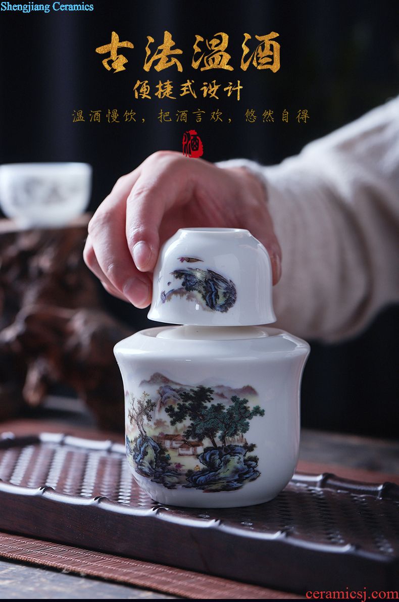 Jingdezhen ceramic bottle 1 catty pack jar creative decoration of Chinese style hip sealed empty bottles of liquor