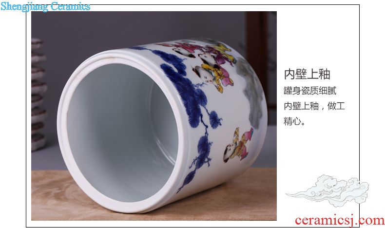 Jingdezhen ceramic tea pot wake receives pu 'er tea cake tin box household seal pot