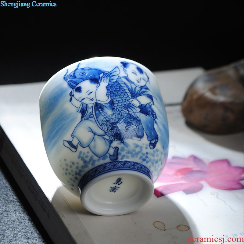 XY - CJ214Q owl kiln jingdezhen ceramic tea set loose hand-painted porcelain cup crane tea cups
