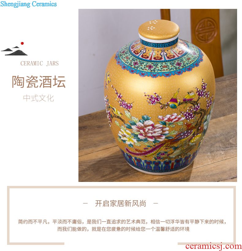 An empty bottle of jingdezhen ceramic 5 jins of wine wine bottle wine store 10 jins ceramic wine bottle wine