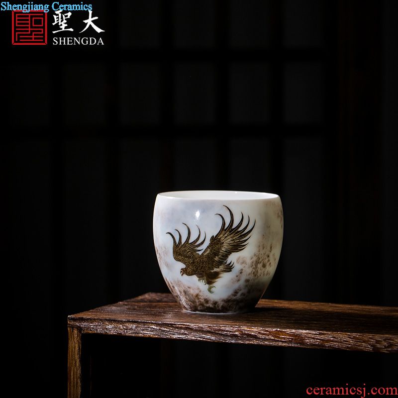 St the ceramic masters cup hand-painted heavy color ink features individual cup of jingdezhen blue water pure manual kung fu tea cups