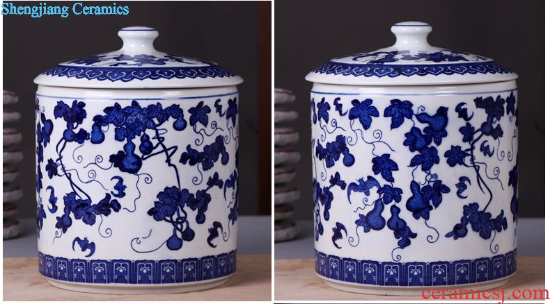 Jingdezhen ceramic household caddy large seven loaves puer tea pot containing porcelain tea pot seal