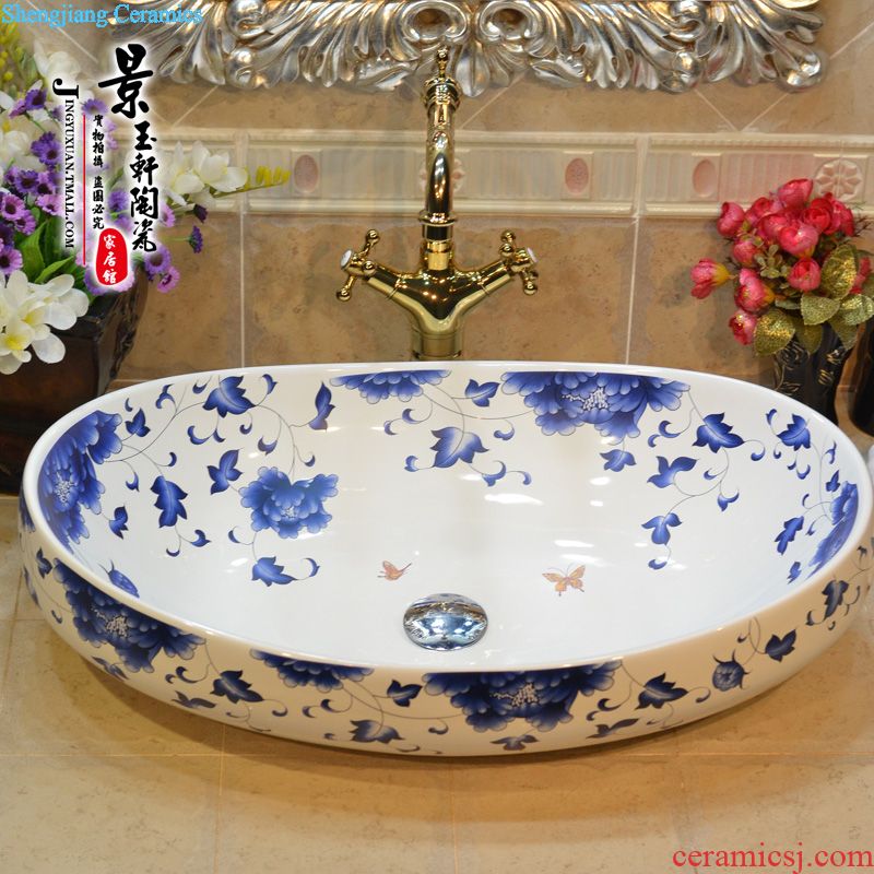 Jingdezhen JingYuXuan ceramics Yellow thread within metal glaze Art basin of the basin that wash a face wash basin