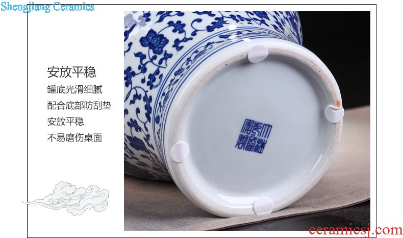 Jingdezhen ceramic seal caddy large sealed container pu 'er tea cans ceramic household gift box packaging