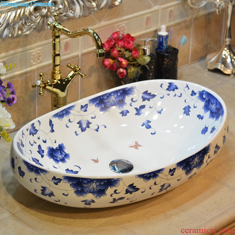 Jingdezhen JingYuXuan ceramics Yellow thread within metal glaze Art basin of the basin that wash a face wash basin