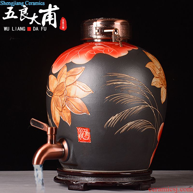 Jingdezhen blue and white archaize ceramic bottle creative home sitting room ark furnishing articles of household ceramic seal tank jars