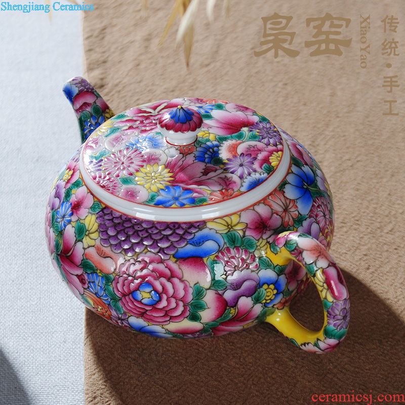 Jingdezhen ceramic kung fu tea color sample tea cup flower wire inlay enamel craft master cup single cup tea cup