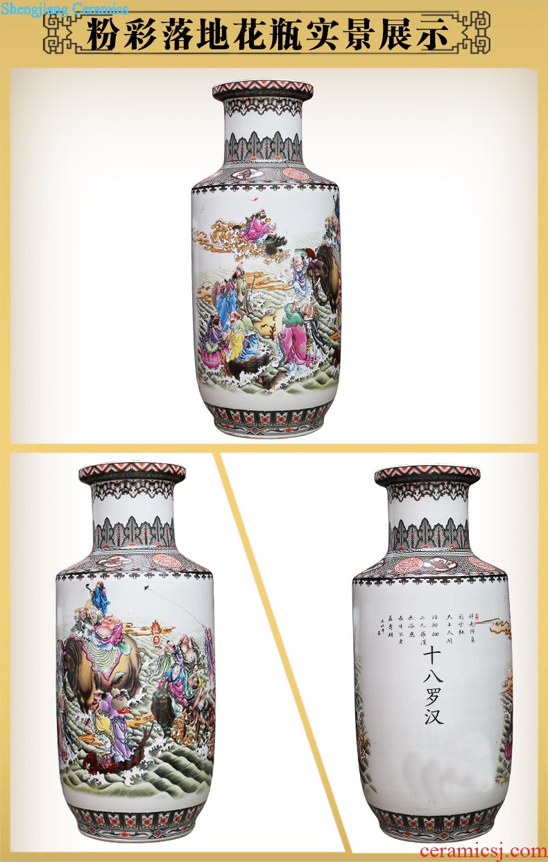 Jingdezhen ceramics enamel color TV as ark receptacle furnishing articles sitting room adornment of modern Chinese style of large vase