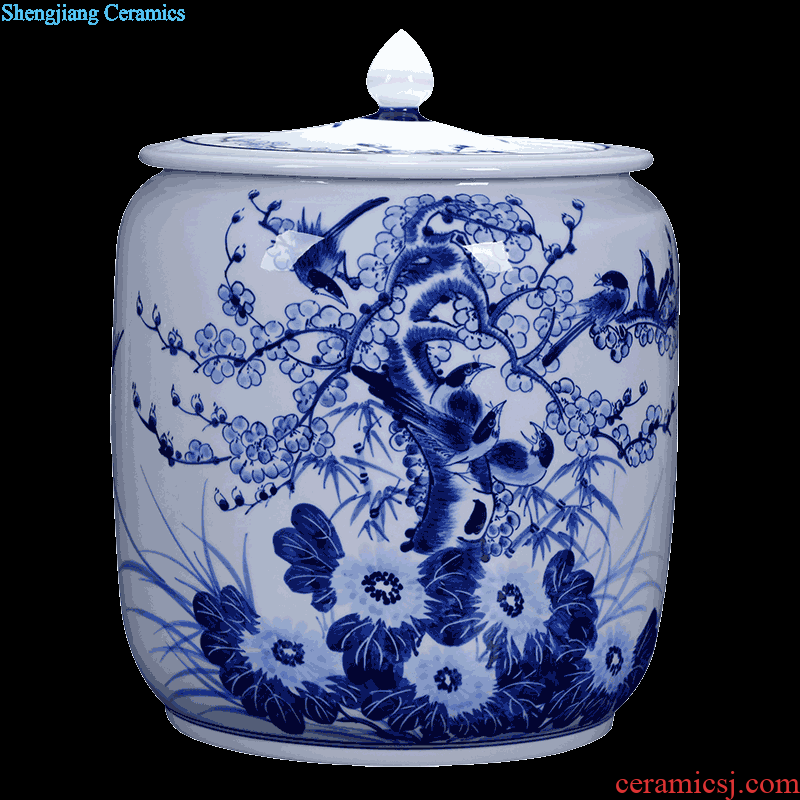 Blue and white porcelain of jingdezhen ceramics hand-painted vases furnishing articles flower arranging porcelain household act the role ofing is tasted antique Chinese style living room