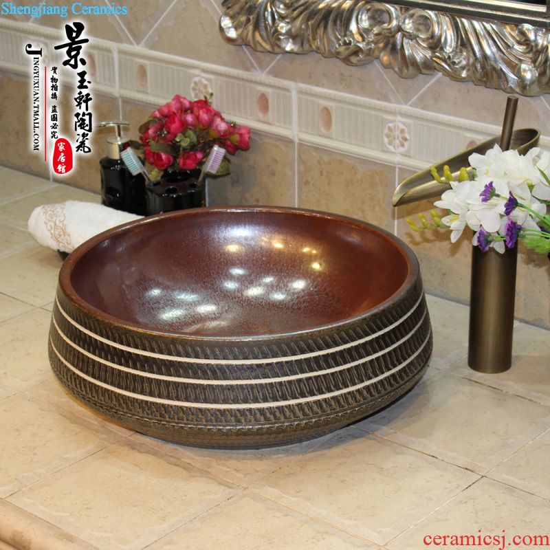 JingYuXuan hand wash basin stage basin basin sink basin purple landscape retro ceramic art