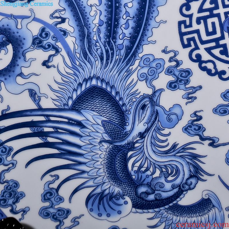 Modern Chinese jingdezhen ceramics art hanging dish big porcelain furnishing articles home plate handicraft ornament