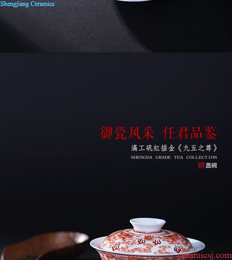 Santa jingdezhen all handmade ceramic sample tea cup hand-painted pastel pine crane master cup kung fu tea tea cup