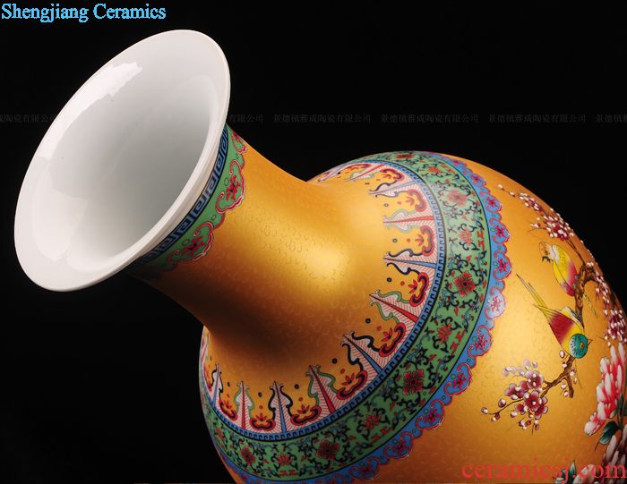 Contemporary and contracted household arts and crafts of jingdezhen ceramics hand-painted lotus American pastoral flower vases, Chinese style