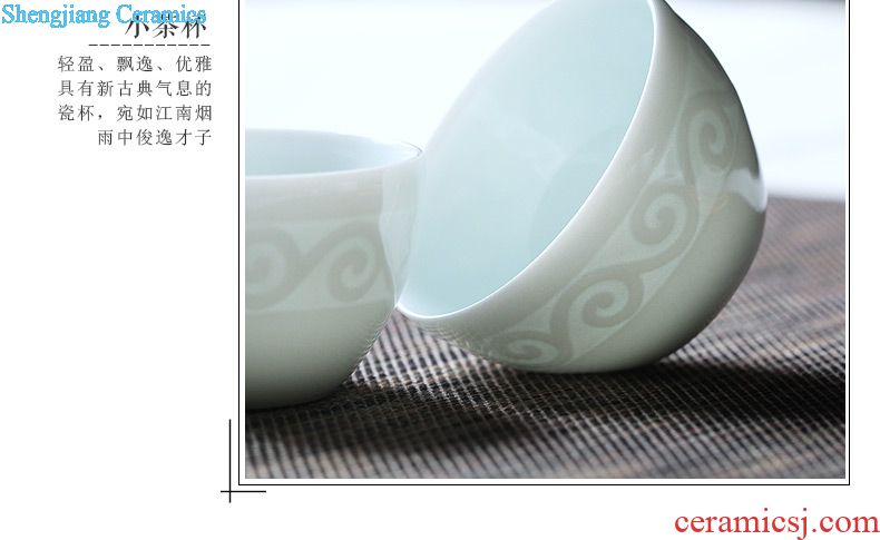 The three frequently imitation kiln fair mug Jingdezhen kung fu tea set manually draw pastel points of tea, tea sea S32029