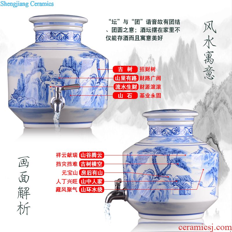 It 100 jins green glaze wine wine jar hip ceramic jars bottle 50 l ricer box