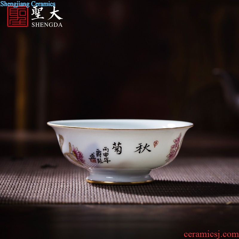 A clearance rule Ceramic kung fu tea masters cup black enamel paint live lines single cups of jingdezhen tea service