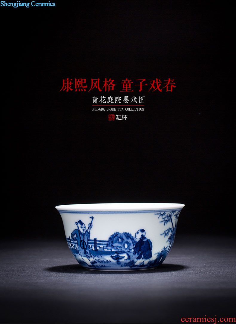 St the ceramic kung fu tea master cup hand-painted pastel work peony grains sample tea cup full of jingdezhen tea cup