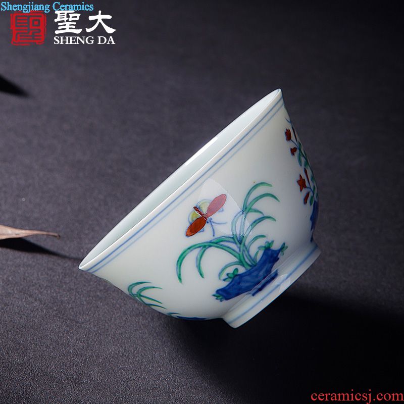 Holy big ceramic kung fu masters cup hand-painted porcelain cups guiguzi down best sample tea cup, jingdezhen tea sets