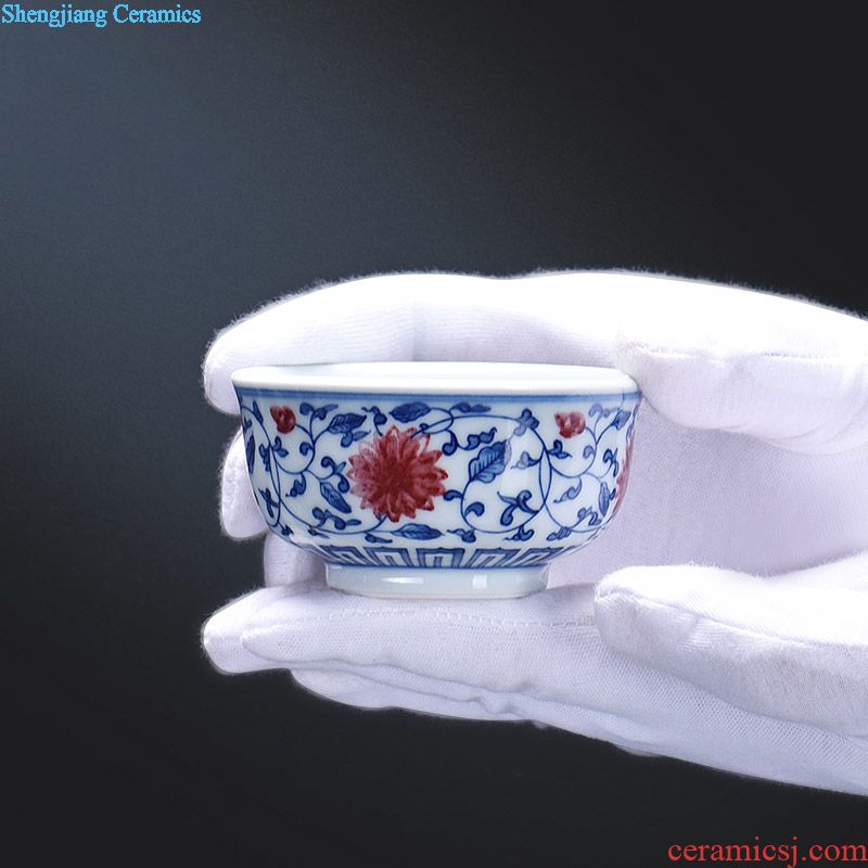 JingJun colored enamel cup of jingdezhen ceramic masters cup single cup your kiln kung fu tea set hand-painted zodiac personal cup