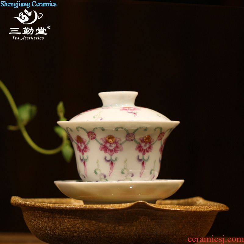 The three regular caddy tea warehouse number in ceramic POTS of jingdezhen S52010 kung fu tea set seal tank size