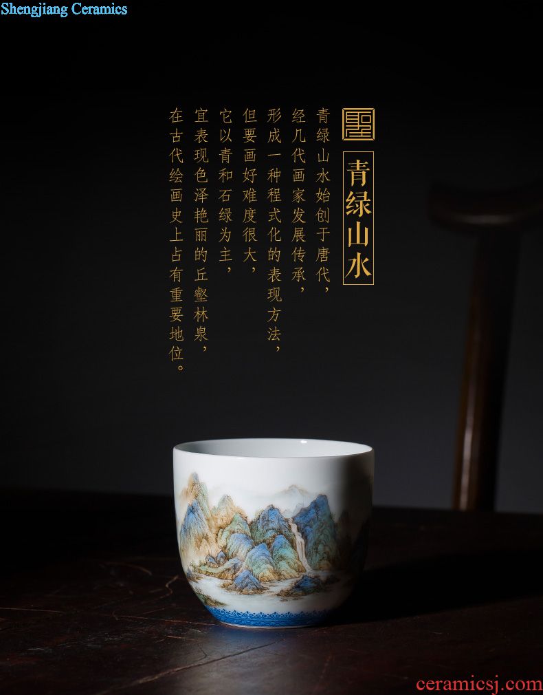 Holy big teacup maintain imitation Ming blue and white porcelain kung fu guiguzi down cup all hand of jingdezhen tea service master